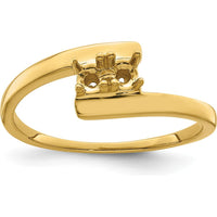 14K Yellow Gold Polished 2-Stone Mother's Ring Mounting by Oro Pregiato
