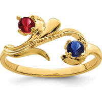 14K Yellow Gold Polished 2-Stone Mother's Ring Mounting by Monteluci Fine Jewelry