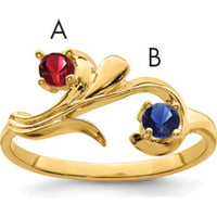 14K Yellow Gold Polished 2-Stone Mother's Ring Mounting by Monteluci Fine Jewelry