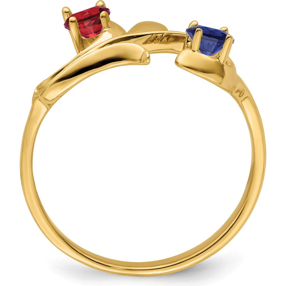 14K Yellow Gold Polished 2-Stone Mother's Ring Mounting by Monteluci Fine Jewelry