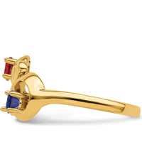 14K Yellow Gold Polished 2-Stone Mother's Ring Mounting by Monteluci Fine Jewelry