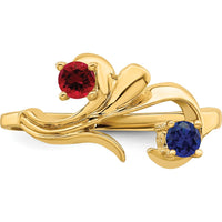 14K Yellow Gold Polished 2-Stone Mother's Ring Mounting by Monteluci Fine Jewelry