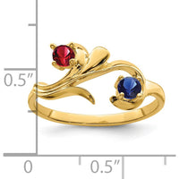 14K Yellow Gold Polished 2-Stone Mother's Ring Mounting by Monteluci Fine Jewelry