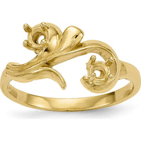 14K Yellow Gold Polished 2-Stone Mother's Ring Mounting by Monteluci Fine Jewelry