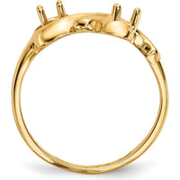 14K Yellow Gold Polished 2-Stone Mother's Ring Mounting by Monteluci Fine Jewelry