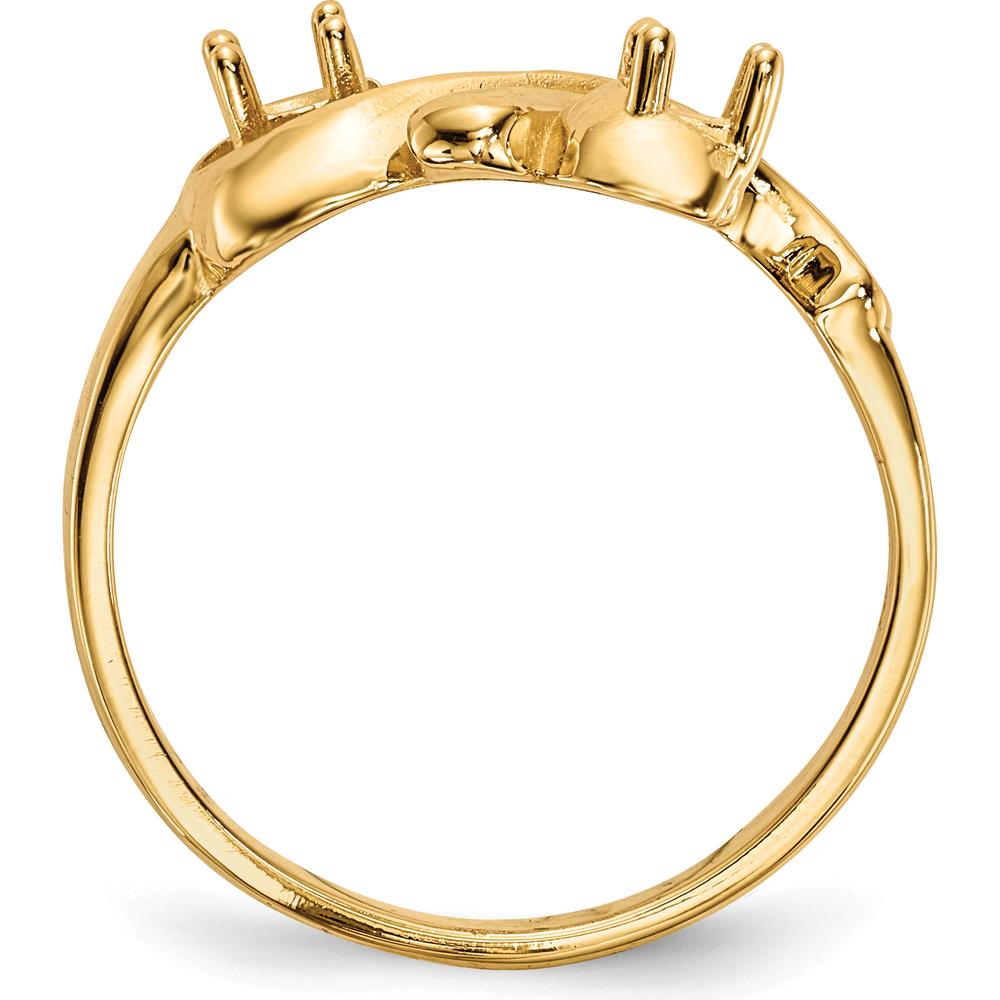 14K Yellow Gold Polished 2-Stone Mother's Ring Mounting by Monteluci Fine Jewelry
