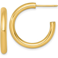 14K Yellow Gold Polished 25mm C-Hoop Earrings by 0