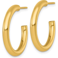 14K Yellow Gold Polished 25mm C-Hoop Earrings by 0