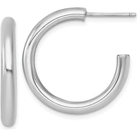 14K Yellow Gold Polished 25mm C-Hoop Post Earrings by 0