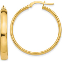 14K Yellow Gold Polished 25mm Hollow Hoop Earrings - Lightweight and Elegant Design by Monteluci Fine Jewelry