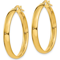 14K Yellow Gold Polished 25mm Hollow Hoop Earrings - Lightweight and Elegant Design by Monteluci Fine Jewelry