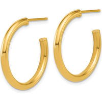 14K Yellow Gold Polished 25mm Tube C-Hoop Post Earrings by 0