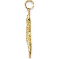 14K Yellow Gold Polished 2D Lizard Charm Pendant - Nature-Inspired Design by Oro Pregiato