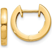 14K Yellow Gold Polished 2mm Hinged Hoop Earrings - Elegant Minimalist Design by Oro Pregiato