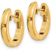 14K Yellow Gold Polished 2mm Hinged Hoop Earrings - Elegant Minimalist Design by Oro Pregiato