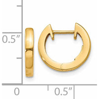 14K Yellow Gold Polished 2mm Hinged Hoop Earrings - Elegant Minimalist Design by Oro Pregiato