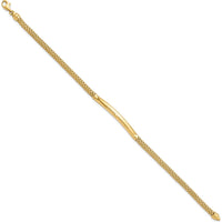 14K Yellow Gold Polished 3.5mm Fancy Curved Bar Bracelet - 7.75" Length by Oro Pregiato