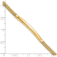 14K Yellow Gold Polished 3.5mm Fancy Curved Bar Bracelet - 7.75" Length by Oro Pregiato