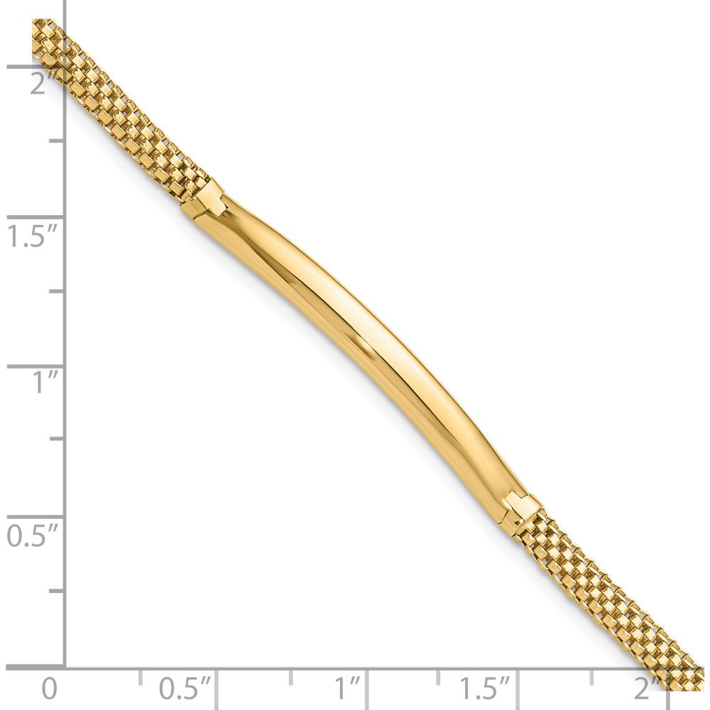 14K Yellow Gold Polished 3.5mm Fancy Curved Bar Bracelet - 7.75" Length by Oro Pregiato