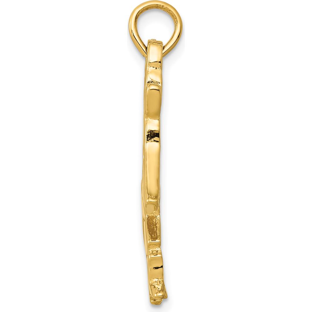 14K Yellow Gold Polished 3-Dimensional Kokopelli Charm Pendant by Oro Pregiato