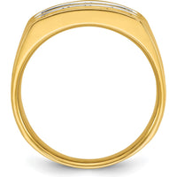 14K Yellow Gold Polished 3-Row Men's Diamond Ring with 1.65 Carats Total Diamond Weight by IBGoodman