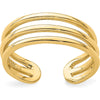 14K Yellow Gold Polished 3 Row Toe Ring by Oro Pregiato