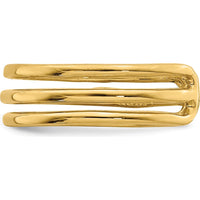 14K Yellow Gold Polished 3 Row Toe Ring by Oro Pregiato