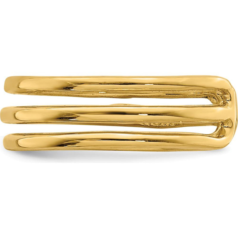 14K Yellow Gold Polished 3 Row Toe Ring by Oro Pregiato