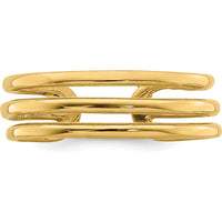 14K Yellow Gold Polished 3 Row Toe Ring by Oro Pregiato