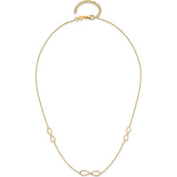 14K Yellow Gold Polished 3-Station Infinity Symbol Necklace with 16" Chain and 2" Extender by 0