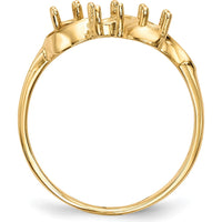 14K Yellow Gold Polished 3-Stone Mother's Ring Mounting - 3mm Width, Over 2mm Thickness by Monteluci Fine Jewelry