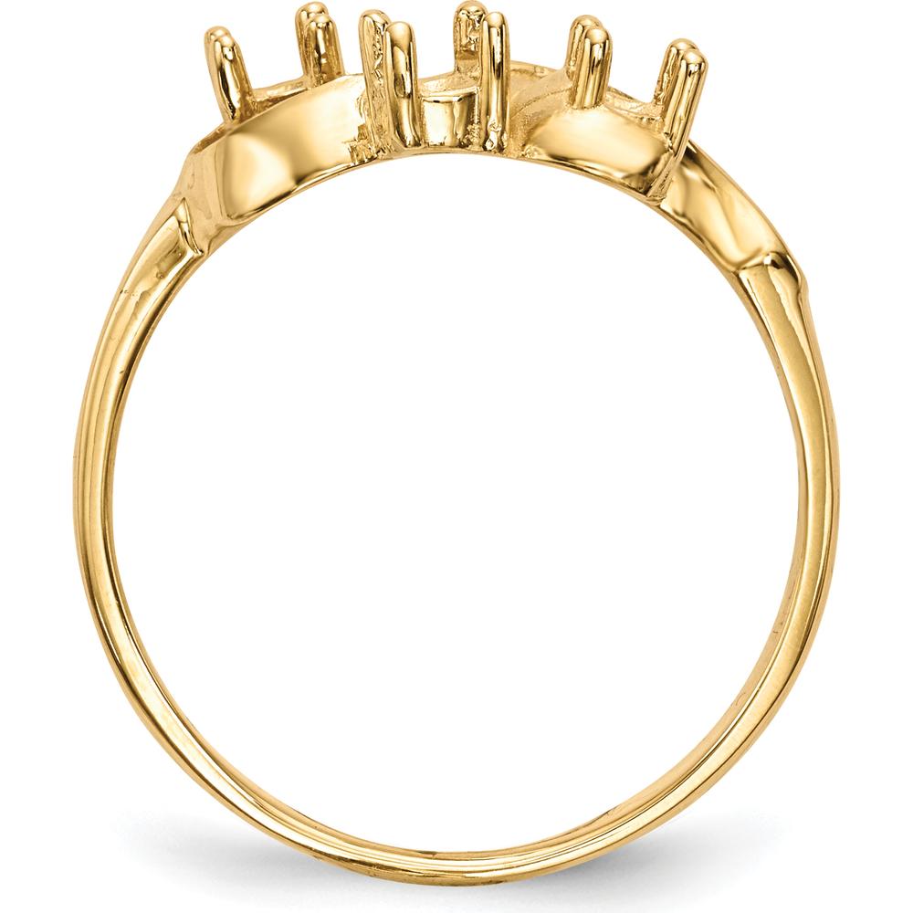 14K Yellow Gold Polished 3-Stone Mother's Ring Mounting - 3mm Width, Over 2mm Thickness by Monteluci Fine Jewelry
