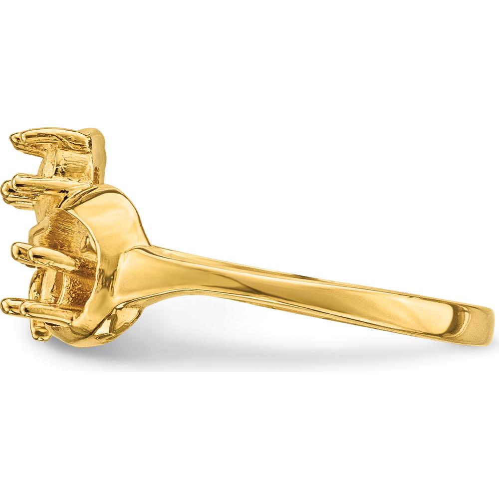 14K Yellow Gold Polished 3-Stone Mother's Ring Mounting - 3mm Width, Over 2mm Thickness by Monteluci Fine Jewelry
