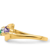 14K Yellow Gold Polished 3-Stone Mother's Ring Mounting - Customizable Design by Monteluci Fine Jewelry