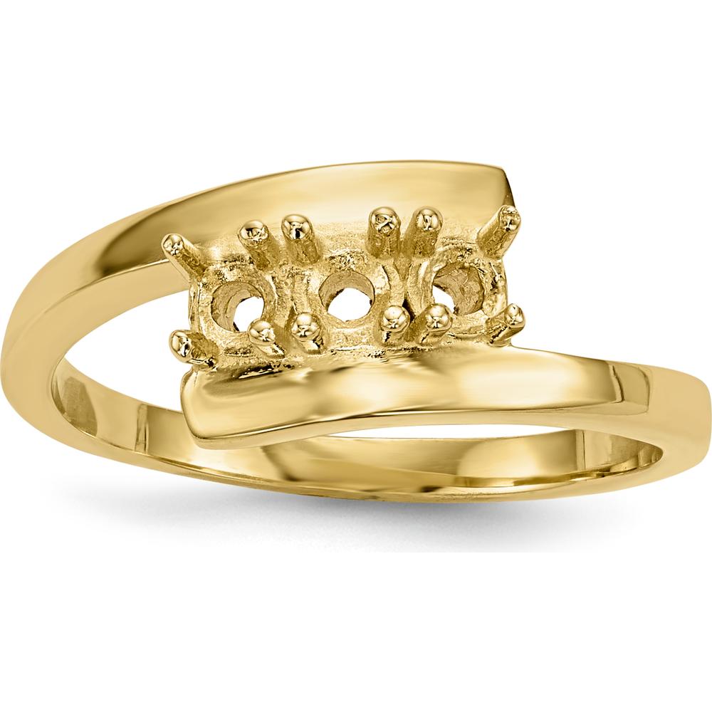 14K Yellow Gold Polished 3-Stone Mother's Ring Mounting - Customizable Design by Monteluci Fine Jewelry
