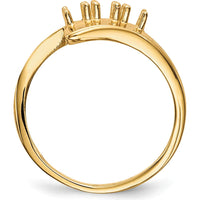 14K Yellow Gold Polished 3-Stone Mother's Ring Mounting - Customizable Design by Monteluci Fine Jewelry