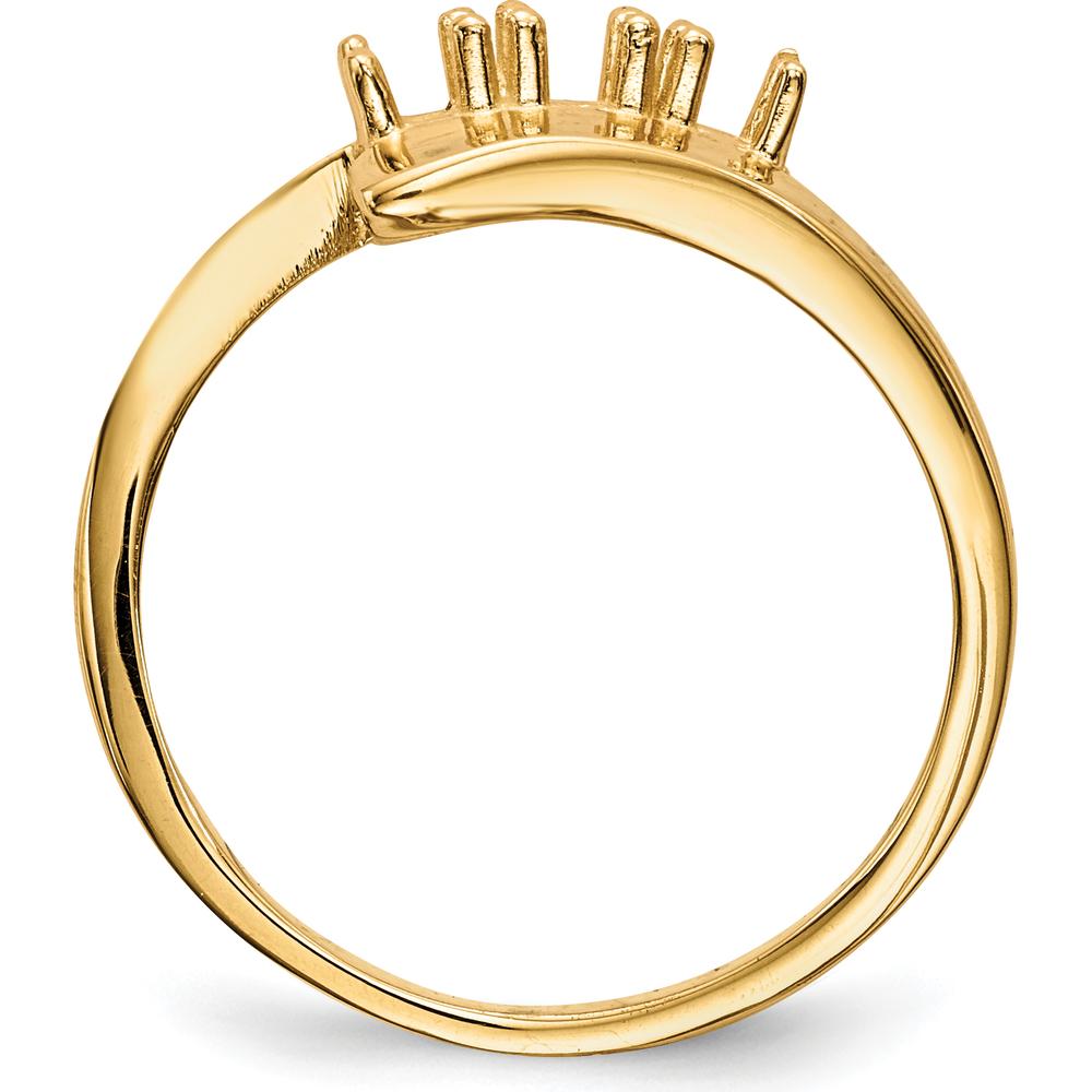 14K Yellow Gold Polished 3-Stone Mother's Ring Mounting - Customizable Design by Monteluci Fine Jewelry