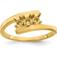 14K Yellow Gold Polished 3-Stone Mother's Ring Mounting - Customizable Design by Monteluci Fine Jewelry