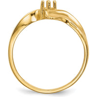 14K Yellow Gold Polished 3-Stone Mother's Ring Mounting - Customizable Gemstone Setting by Monteluci Fine Jewelry
