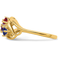 14K Yellow Gold Polished 3-Stone Mother's Ring Mounting - Customizable by Monteluci Fine Jewelry