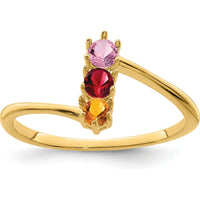14K Yellow Gold Polished 3-Stone Mother's Ring Mounting - Customizable by Monteluci Fine Jewelry