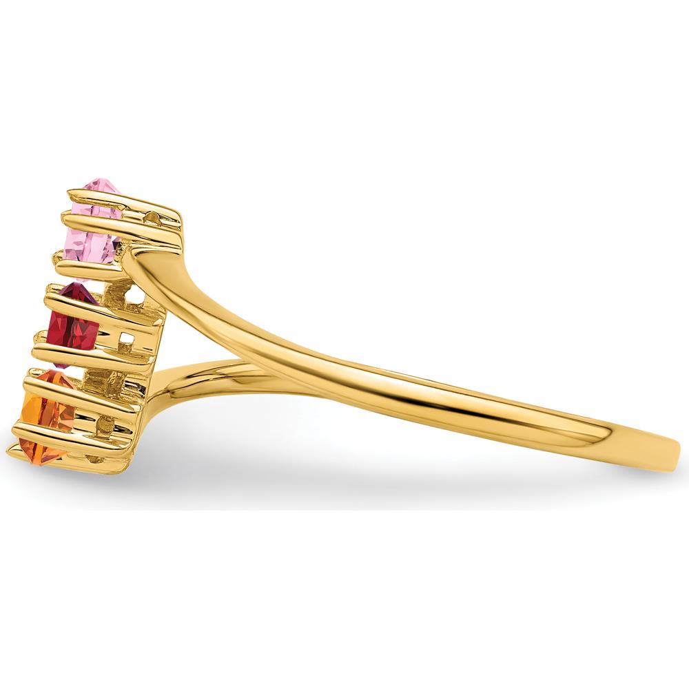 14K Yellow Gold Polished 3-Stone Mother's Ring Mounting - Customizable by Monteluci Fine Jewelry