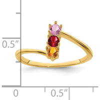 14K Yellow Gold Polished 3-Stone Mother's Ring Mounting - Customizable by Monteluci Fine Jewelry