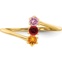 14K Yellow Gold Polished 3-Stone Mother's Ring Mounting - Customizable by Monteluci Fine Jewelry