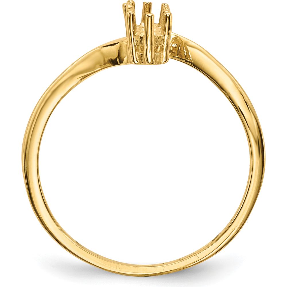 14K Yellow Gold Polished 3-Stone Mother's Ring Mounting - Customizable by Monteluci Fine Jewelry