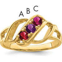 14K Yellow Gold Polished 3-Stone Mother's Ring Mounting - Customizable by Monteluci Fine Jewelry