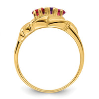 14K Yellow Gold Polished 3-Stone Mother's Ring Mounting - Customizable by Monteluci Fine Jewelry