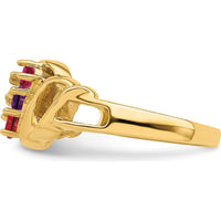 14K Yellow Gold Polished 3-Stone Mother's Ring Mounting - Customizable by Monteluci Fine Jewelry