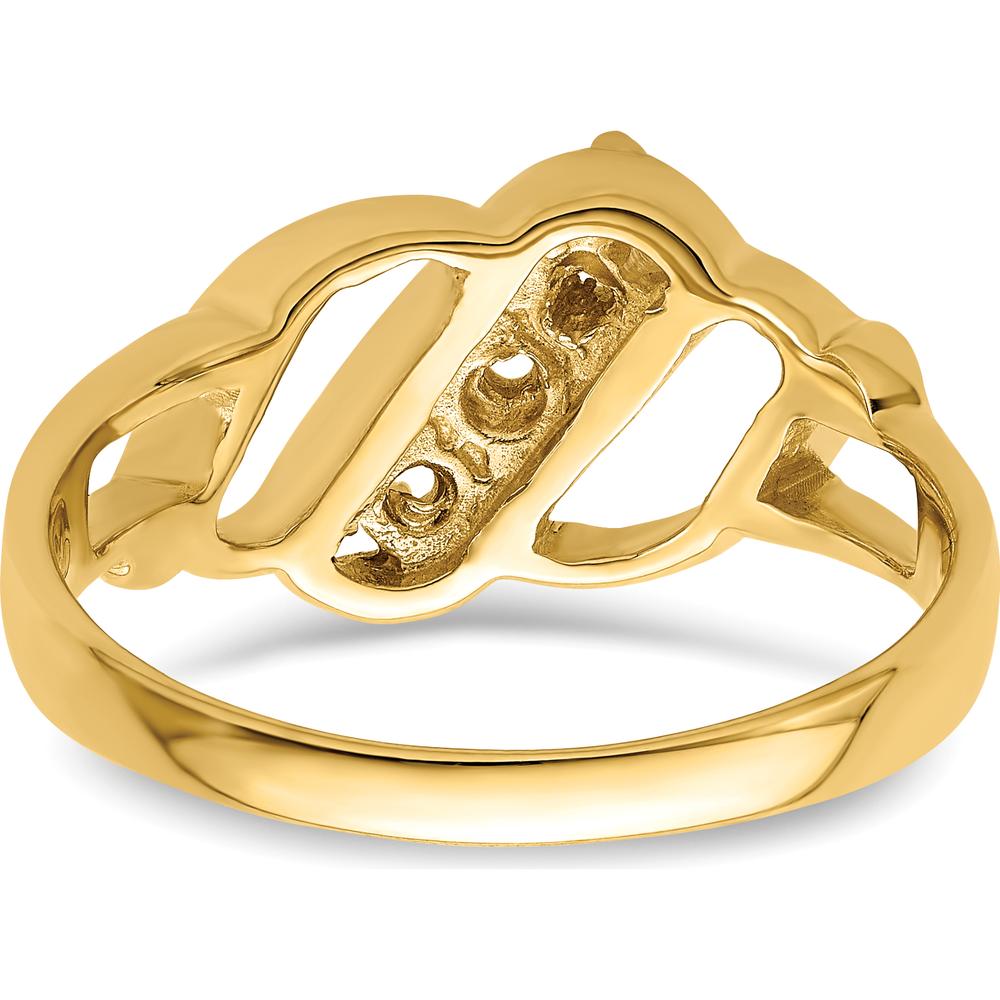14K Yellow Gold Polished 3-Stone Mother's Ring Mounting - Customizable by Monteluci Fine Jewelry