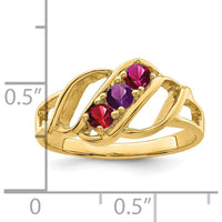 14K Yellow Gold Polished 3-Stone Mother's Ring Mounting - Customizable by Monteluci Fine Jewelry